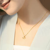 925 Silver Necklace with Hetian Jade Ginkgo Leaf Pendant