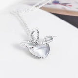 925 Silver Necklace Angel Wings CZ Charms Pdoras Beads