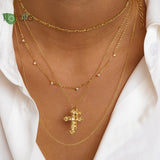 925 Silver Necklace Cross Pendant High Jewelry Wedding Party Gift