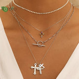 925 Silver Necklace Cross Pendant High Jewelry Wedding Party Gift