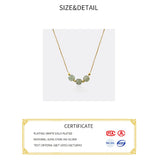 925 Silver Necklace Ladies 3 Balls Green Stone Necklace Sterling Silver Jewelry
