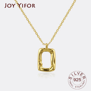 925 Silver Necklace Square Shape Sterling Silver Jewelry