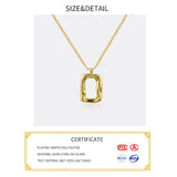 925 Silver Necklace Square Shape Sterling Silver Jewelry