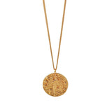 925 Silver Moon Necklace Round Pendant