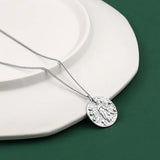 925 Silver Moon Necklace Round Pendant
