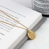 925 Silver Moon Necklace Round Pendant