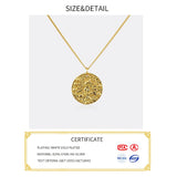 925 Silver Moon Necklace Round Pendant