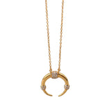 925 Sterling Silver Moon Shape Necklace Round Jewelry