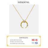 925 Sterling Silver Moon Shape Necklace Round Jewelry