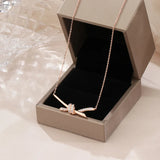 925 Silver Necklace Ladies Knot Silver Plating18K Row Drill Cross Zircon
