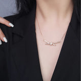 925 Silver Necklace Ladies Knot Silver Plating18K Row Drill Cross Zircon