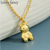 925 Silver Necklace Little Bear Pendant Necklace For Women