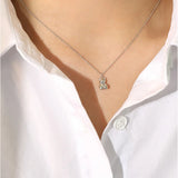925 Silver Necklace Little Bear Pendant Necklace For Women