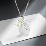 925 Silver Necklace Love Angle Tear Moonlight Opal Cherry Flower Pendant Necklac