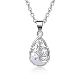 925 Silver Love Angle Tear Opal Necklace for Women