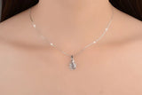 925 Silver Love Angle Tear Opal Necklace for Women