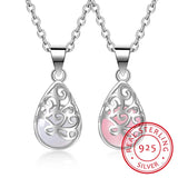 925 Silver Love Angle Tear Opal Necklace for Women