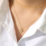 925 Silver Necklace Love Heart Pendant 18k Female Jewelry