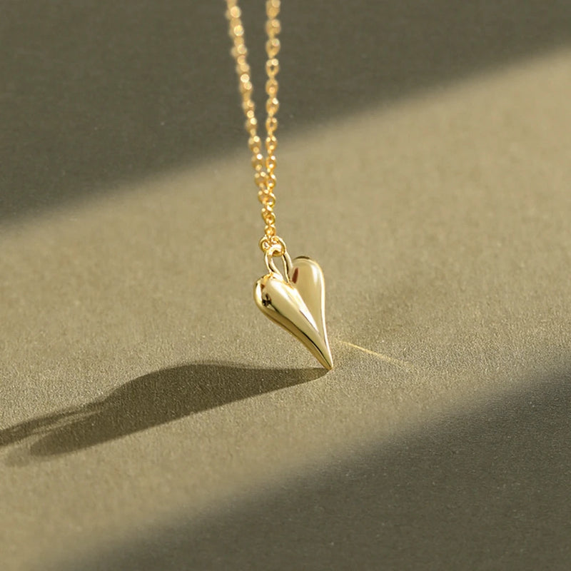 925 Silver Necklace Love Heart Pendant 18k Female Jewelry