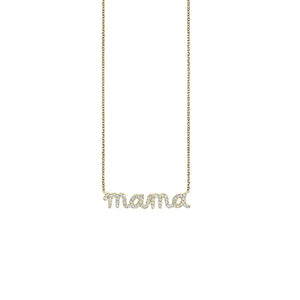 925 Silver Necklace CZ Mama Letter Pendant Necklaces For Women Clavicle Chain