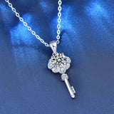 925 Silver Mosson Drill Pendant Key Necklace