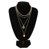 925 Silver Necklace, Geometric Multi-Layer Choker Chain for Women Jewelry