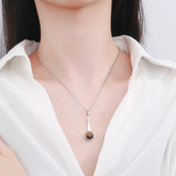 925 Silver Rhodochrosite Pendant Necklace for Women