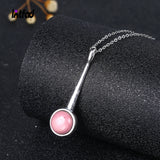 925 Silver Rhodochrosite Pendant Necklace for Women