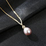 925 Silver Necklace with Zircon & Pearl