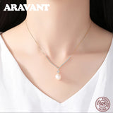 925 Silver Necklace with Zircon & Pearl