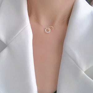 925 Silver Pearl Choker Necklace Clavicle Chain Birthday Party Gift