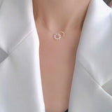 925 Silver Pearl Choker Necklace Clavicle Chain Birthday Party Gift