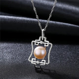925 Silver Necklace Pendant Natural Pearl Fine Jewelry Woman Single Necklaces