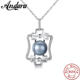 925 Silver Necklace Pendant Natural Pearl Fine Jewelry Woman Single Necklaces