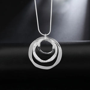 925 Silver Necklace Pendant Girl Choker Vintage Lucky Fine Jewelry
