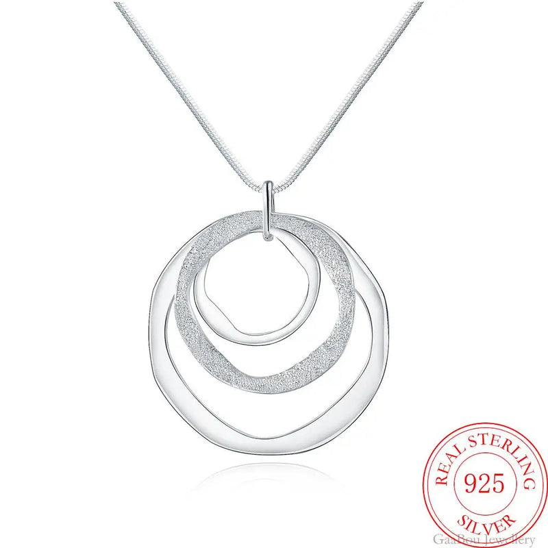 925 Silver Necklace Pendant Girl Choker Vintage Lucky Fine Jewelry