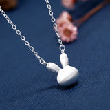 925 Sterling Silver Bunny Pendant Necklace for Women Girls