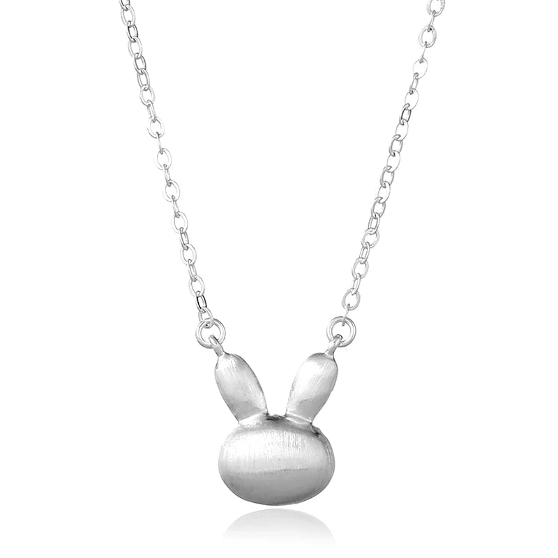 925 Sterling Silver Bunny Pendant Necklace for Women Girls
