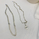 925 Silver Double Layered Necklace Pendant for Women