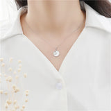 925 Silver Necklace Pendant Women Shell Ginkgo Round 925 Jewelry Pendant