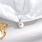 925 Silver Necklace Pendant Women Shell Ginkgo Round 925 Jewelry Pendant