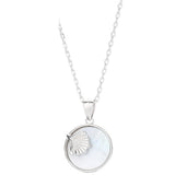925 Silver Necklace Pendant Women Shell Ginkgo Round 925 Jewelry Pendant
