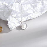 925 Silver Necklace Pendant Women Shell Ginkgo Round 925 Jewelry Pendant