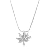 925 Silver Maple Leaf Necklace Pendant Women Charm Adjustable Chain Choker