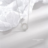 925 Silver Pendant Circle Necklace with Diamond