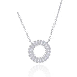 925 Silver Pendant Circle Necklace with Diamond