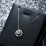 925 Silver Necklace Pendant Round square nest Adjustable Chain Choker