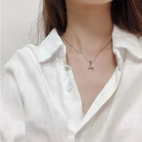 925 Silver Mermaid Rhinestone Necklace Fine Jewelry