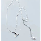 925 Silver Mermaid Rhinestone Necklace Fine Jewelry
