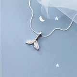 925 Silver Mermaid Rhinestone Necklace Fine Jewelry
